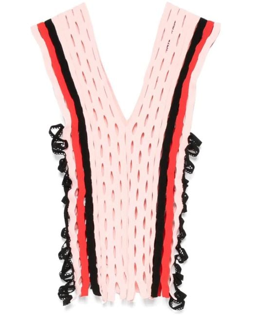 Sinéad O'Dwyer Pink Squiggle Knitted Top