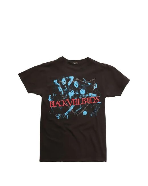 HTC Black Studded Graphic-Print T-Shirt for men