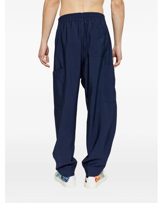 KENZO Blue Drawstring Pocket Trousers for men