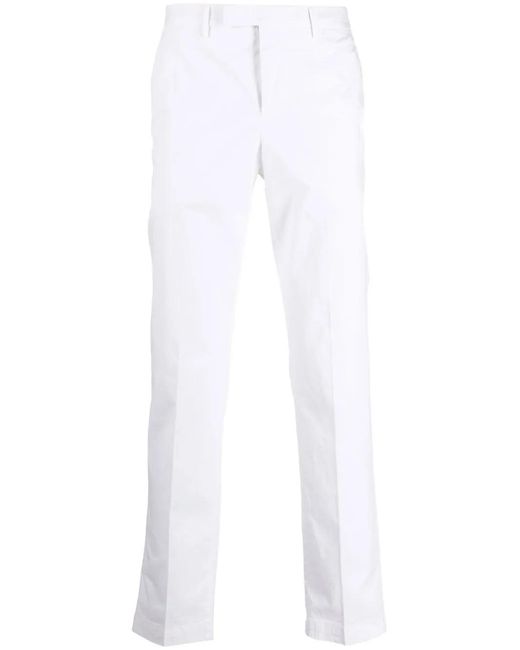 PT Torino White Mid-Rise Chino Trousers for men