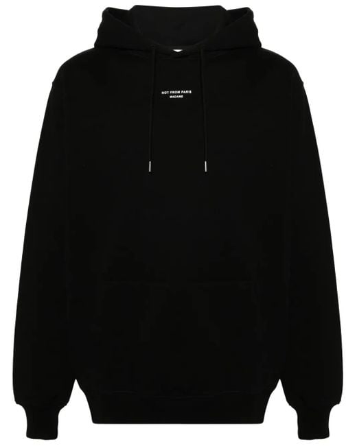Drole de Monsieur Black La Hoodie Slogan Cotton Hoodie for men