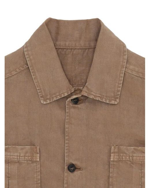 Fortela Brown Chemise Bohem À Manches Courtes Et Poche