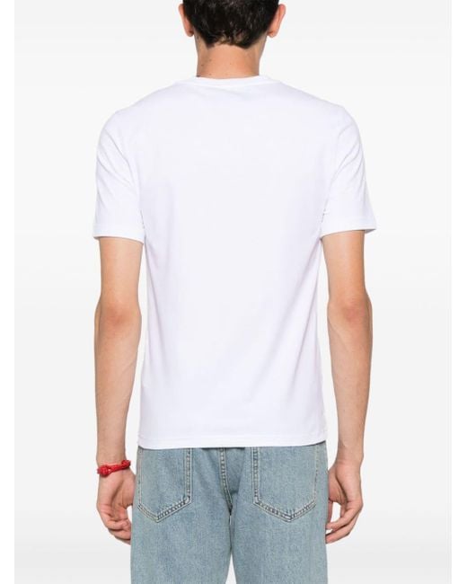 Moschino White Logo-print Cotton-blend T-shirt for men