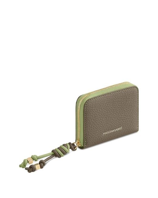 Maison De Sabre Gray Small Leather Zip-Fastening Wallet