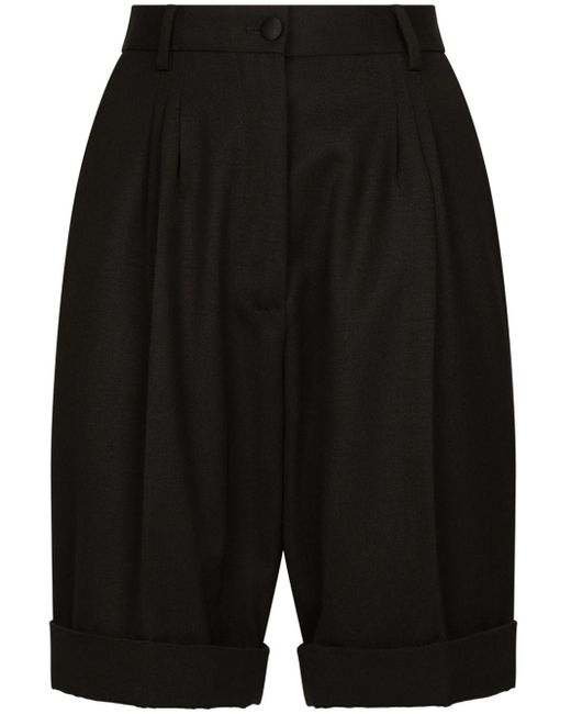 Dolce & Gabbana Black Hoch sitzende Shorts