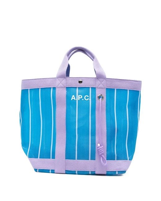 A.P.C. Blue Striped Tote Bag