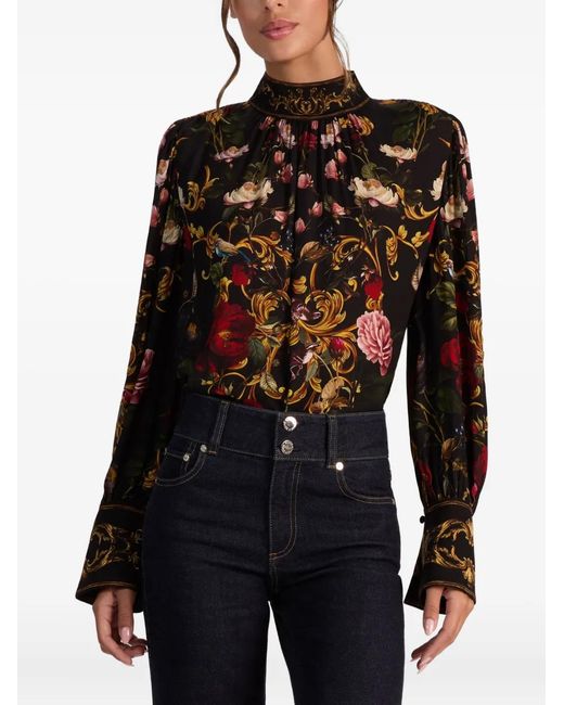 Alice + Olivia Black Marion Blouse