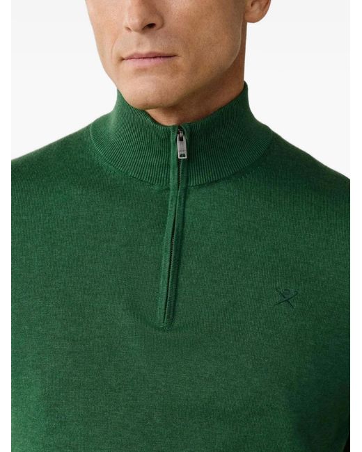 Pull À Col Zippé Et Logo Brodé Hackett pour homme en coloris Green