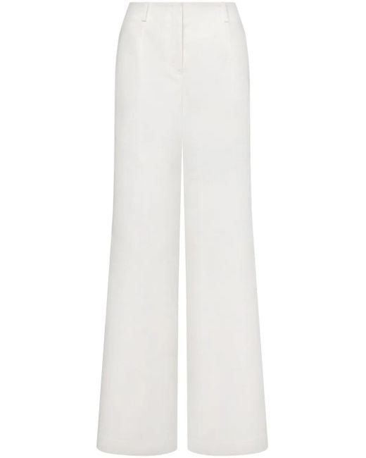 Alberta Ferretti White Zipped Palazzo Pants