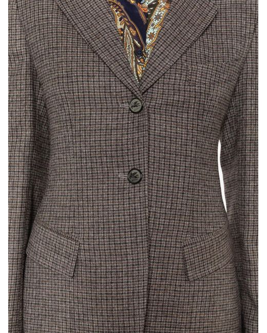 Etro Gray Patterned Single-Breasted Jacket