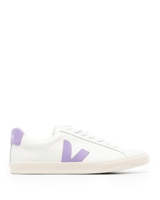 Veja Leather V-10 Low-top Sneakers in White | Lyst