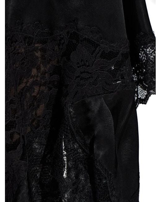 Vetements Black Lace-Trim Asymmetric Skirt