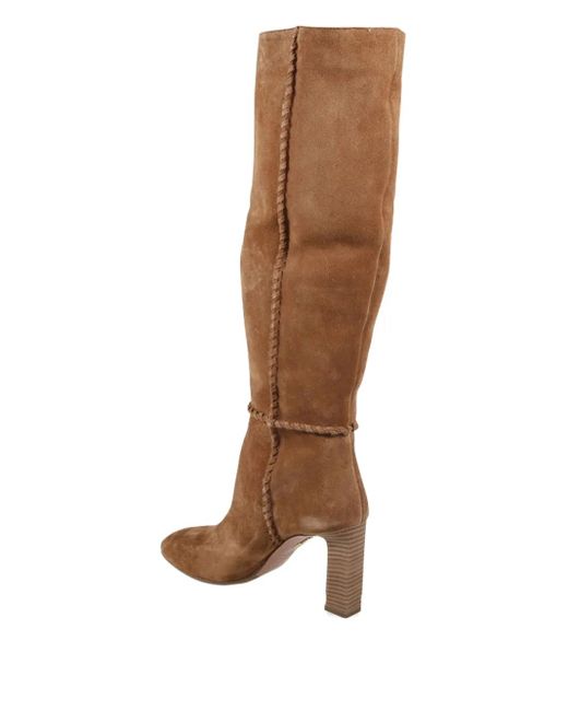 Aquazzura Brown Braided-Detail Boots