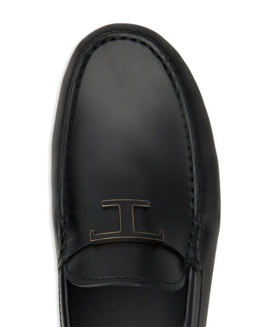 Tod's Black Gommino T Timeless Leather Loafers for men