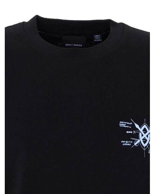 Daily Paper Blue Printed Crew-Neck T-Shirt for men