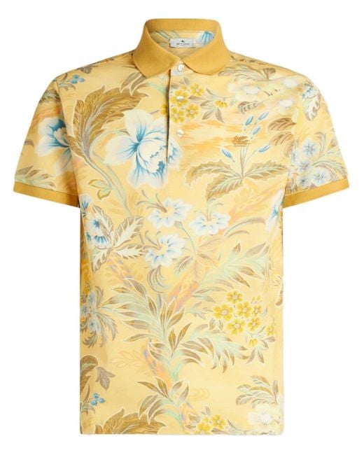 Etro Poloshirt mit Blumen-Print in Yellow für Herren