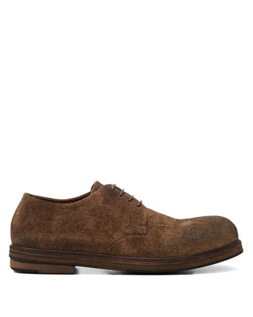 Marsèll Brown Zucca Zeppa Lace-Up Suede Derby Shoes for men