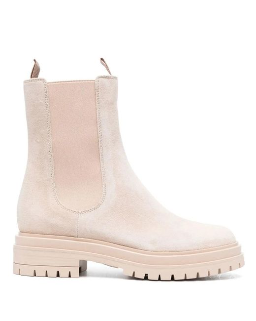 Gianvito Rossi Pink Chester Suede Ankle Boots