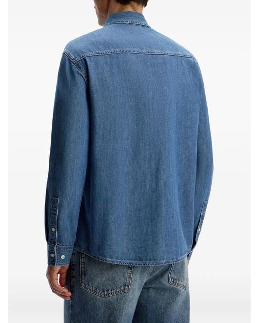 12 STOREEZ Blue Pocket Lightweight Denim Shirt for men