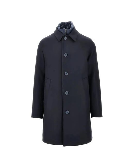 Herno Blue Layered Coat for men