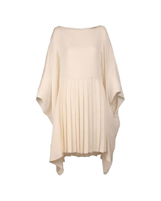 Valentino Garavani Natural Pleated Asymmetric Dress