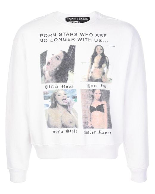 Enfants Riches Deprimes White Porn Star Print Sweatshirt for men