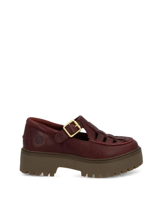 Timberland Brown Buckle Woven Loafers