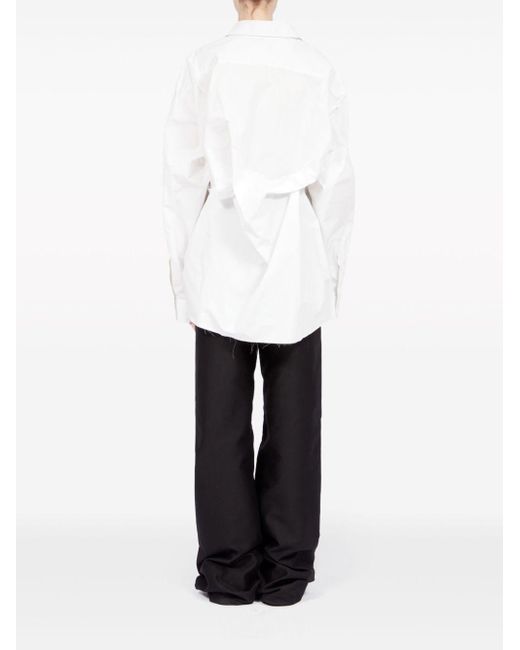 Camisa asimétrica fruncida Maison Margiela de color White