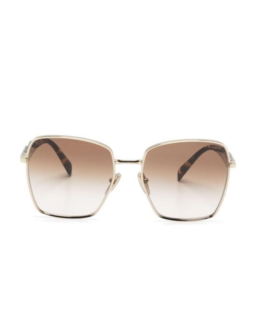 Prada Natural Geometric-frame Sunglasses