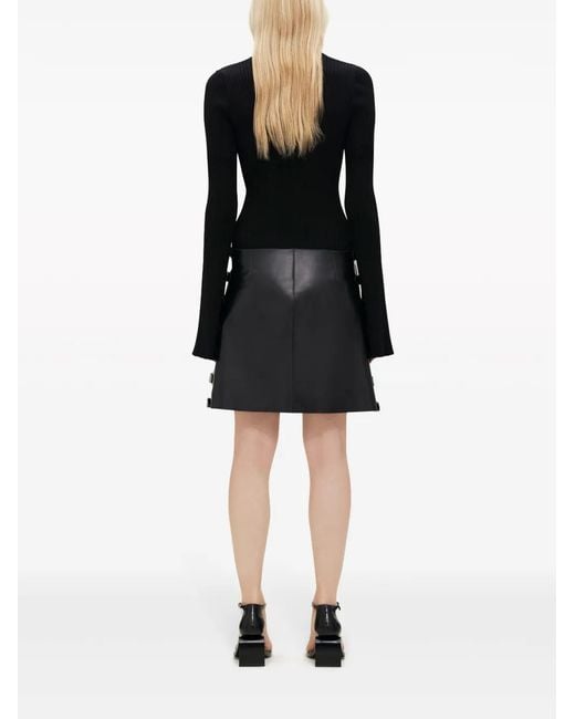 Courreges Black Ribbed-Knit Bodysuit