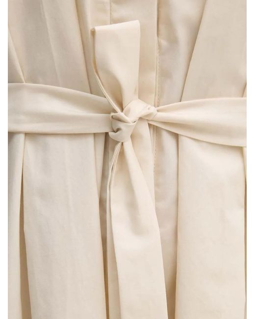 Sandro Ferrone Natural V-Neck Midi Dress