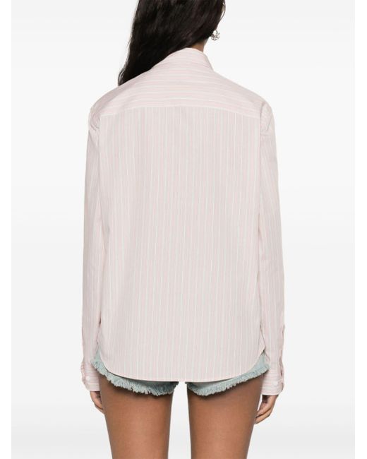 Zadig & Voltaire Pink Cool Cat Striped Cotton Shirt