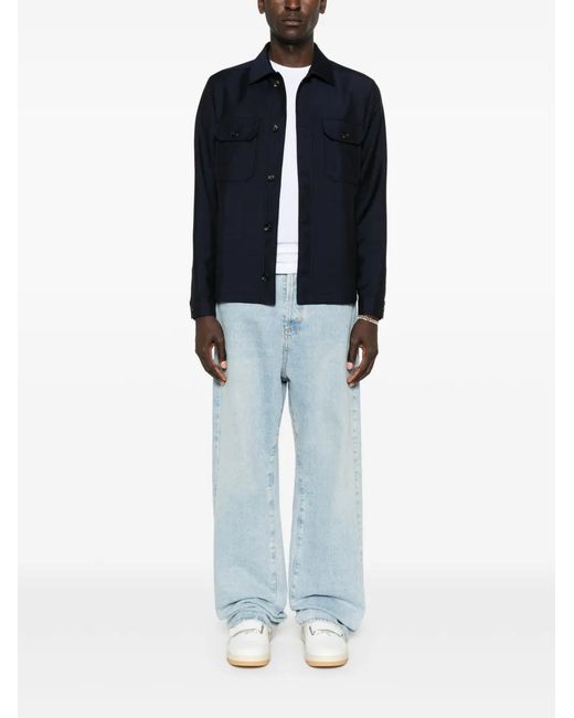 Corneliani Blue Shirt Jacket for men