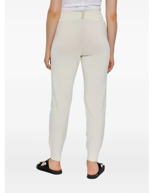 Fabiana Filippi Gray Ribbed-Knit Drawstring Trousers