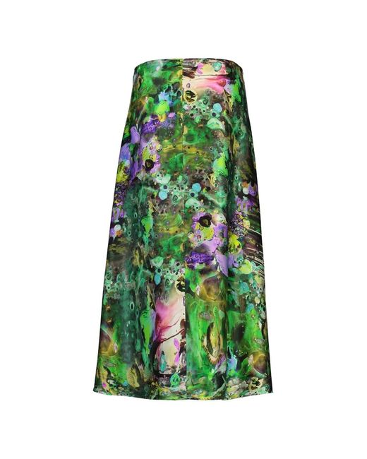 Peter Cohen Green Fuel Abstract-Print Midi Skirt