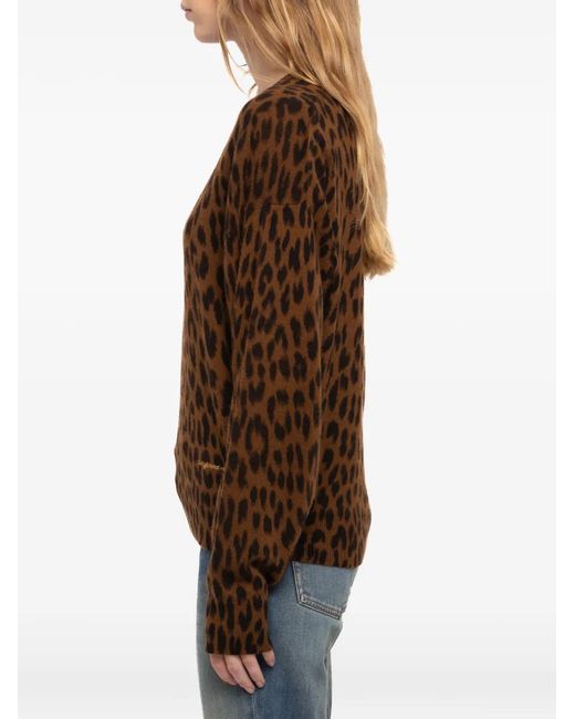 Zadig & Voltaire Brown Soulo Lc Leopard Sweater