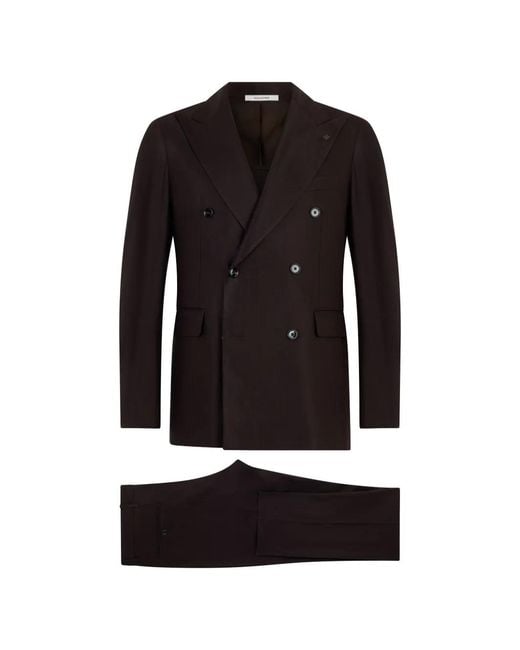 Tagliatore Black Double-Breasted Suit for men