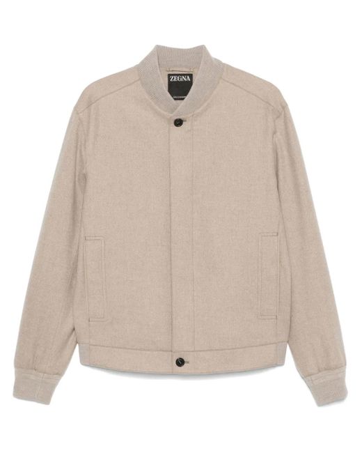 メンズ Zegna Oasi カシミア ボンバージャケット Natural