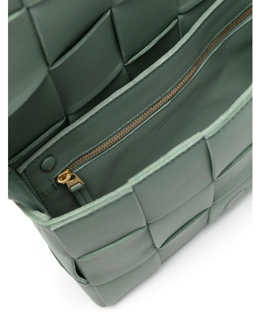 Bottega Veneta Green Small Cassette Leather Crossbody Bag