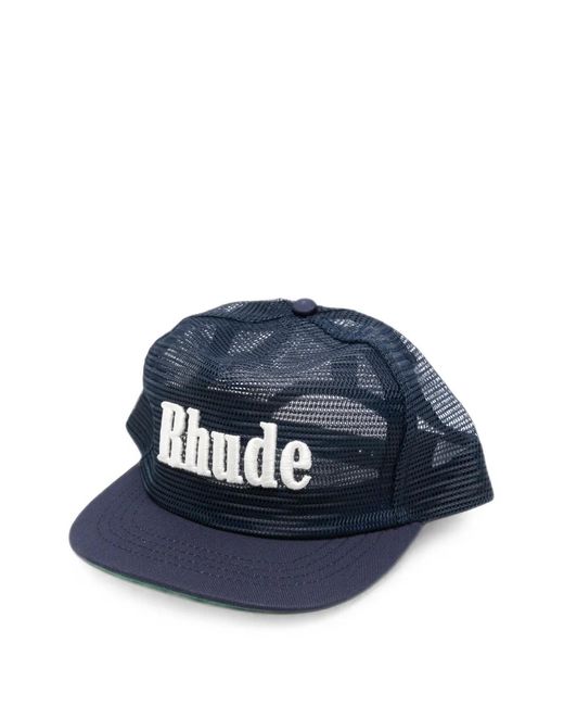 Rhude Blue Logo-Embroidered Mesh Baseball Cap for men