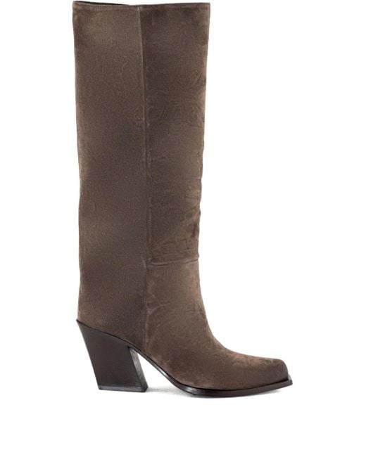 Vic Matié Brown 88Mm Block-Heel Suede Boots