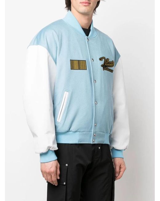 VTMNTS Blue Embroidered Logo Bomber Jacket