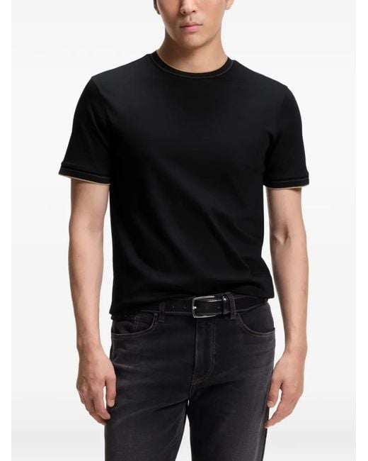 Boss Black T-Shirt Ajusté À Bords Contrastants for men