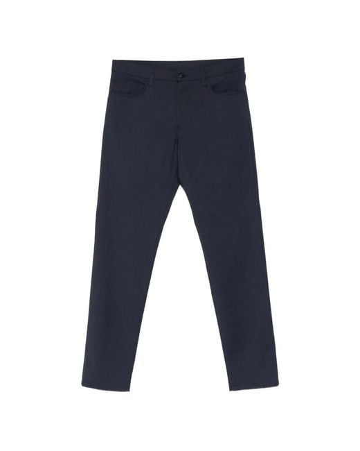 Canali Blue Button-Fastening Trousers for men