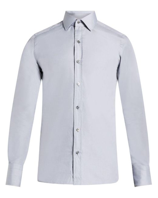 Tom Ford Blue Long-sleeved Cotton Shirt for men