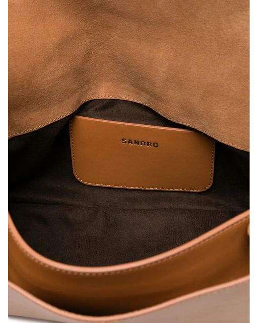 Sandro Leren Schoudertas in het Brown