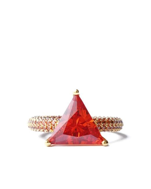 Izabel Display Red Mega Triangle Ring Mit Schmucksteinen