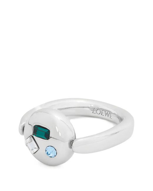 Loewe White Crystals Sterling Ring