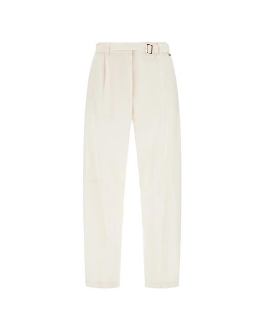Herno White Belted Straight Trousers