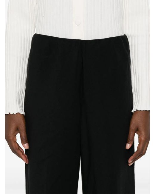 Vince Black High-Waist Straight-Leg Trousers